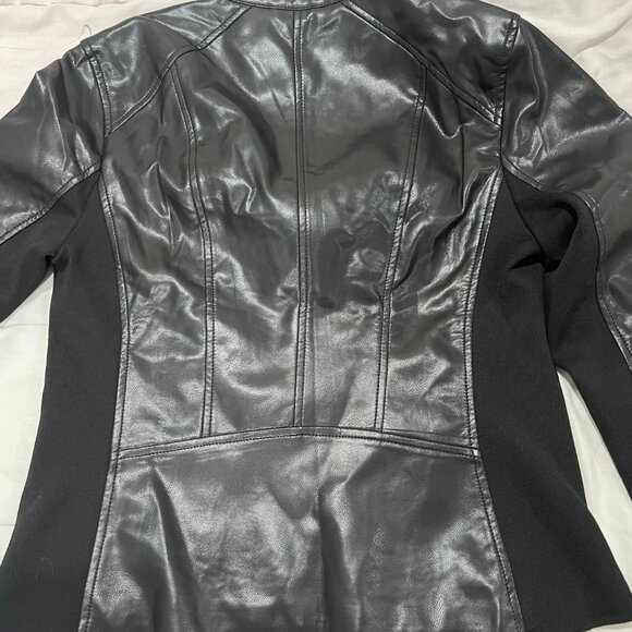 Women's Kenneth Cole Faux Leather Jacket - Black - Size Small - Picture 2 of 9